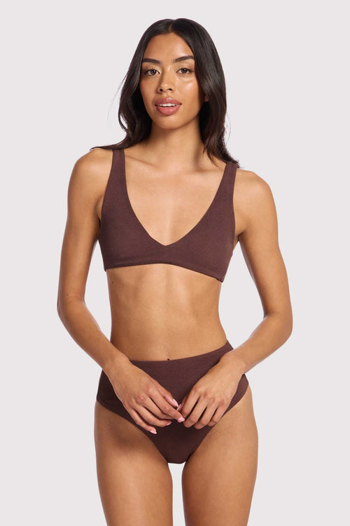 Plunge Bikini Top | Coffee