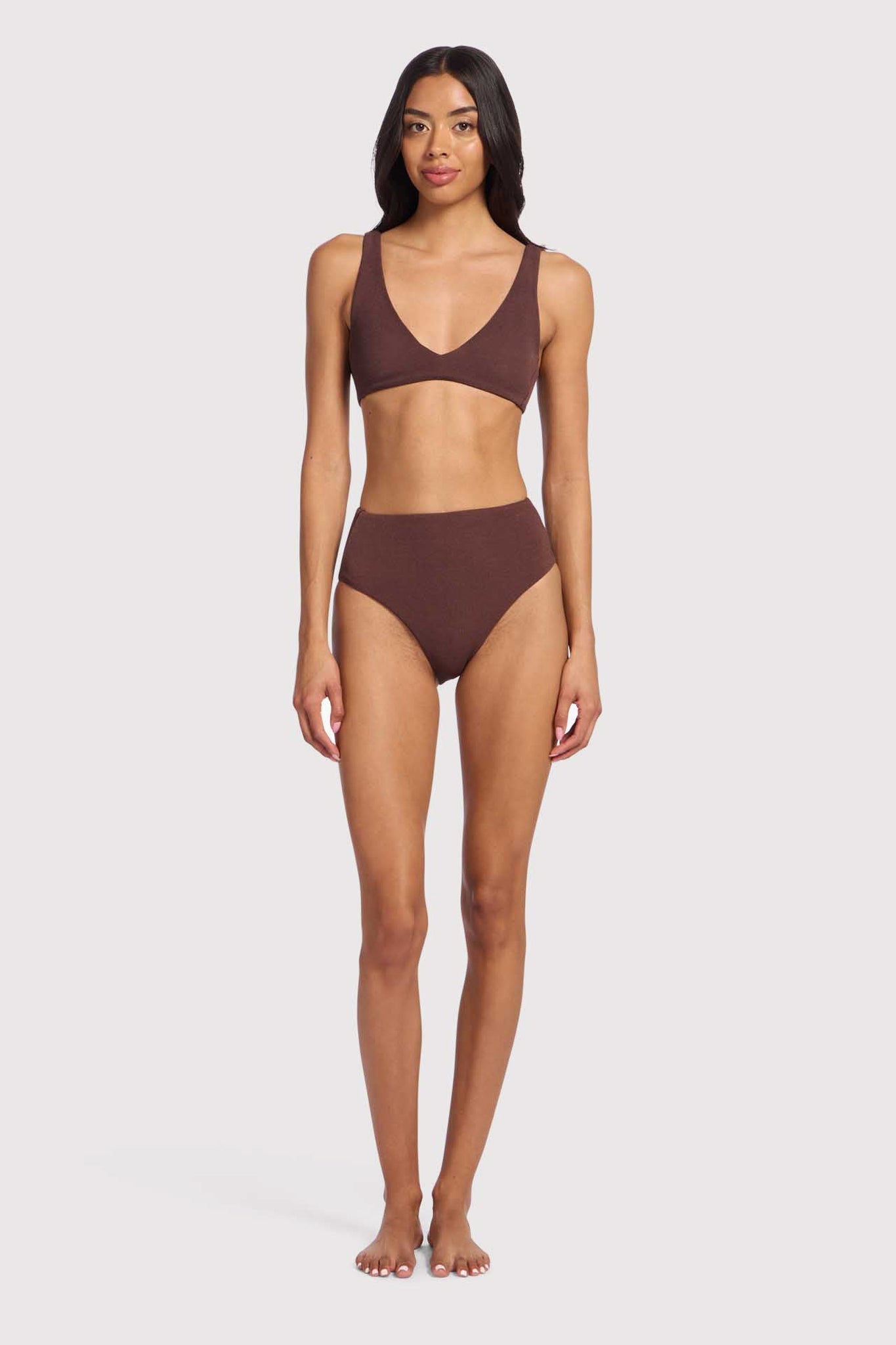 Plunge Bikini Top | Coffee