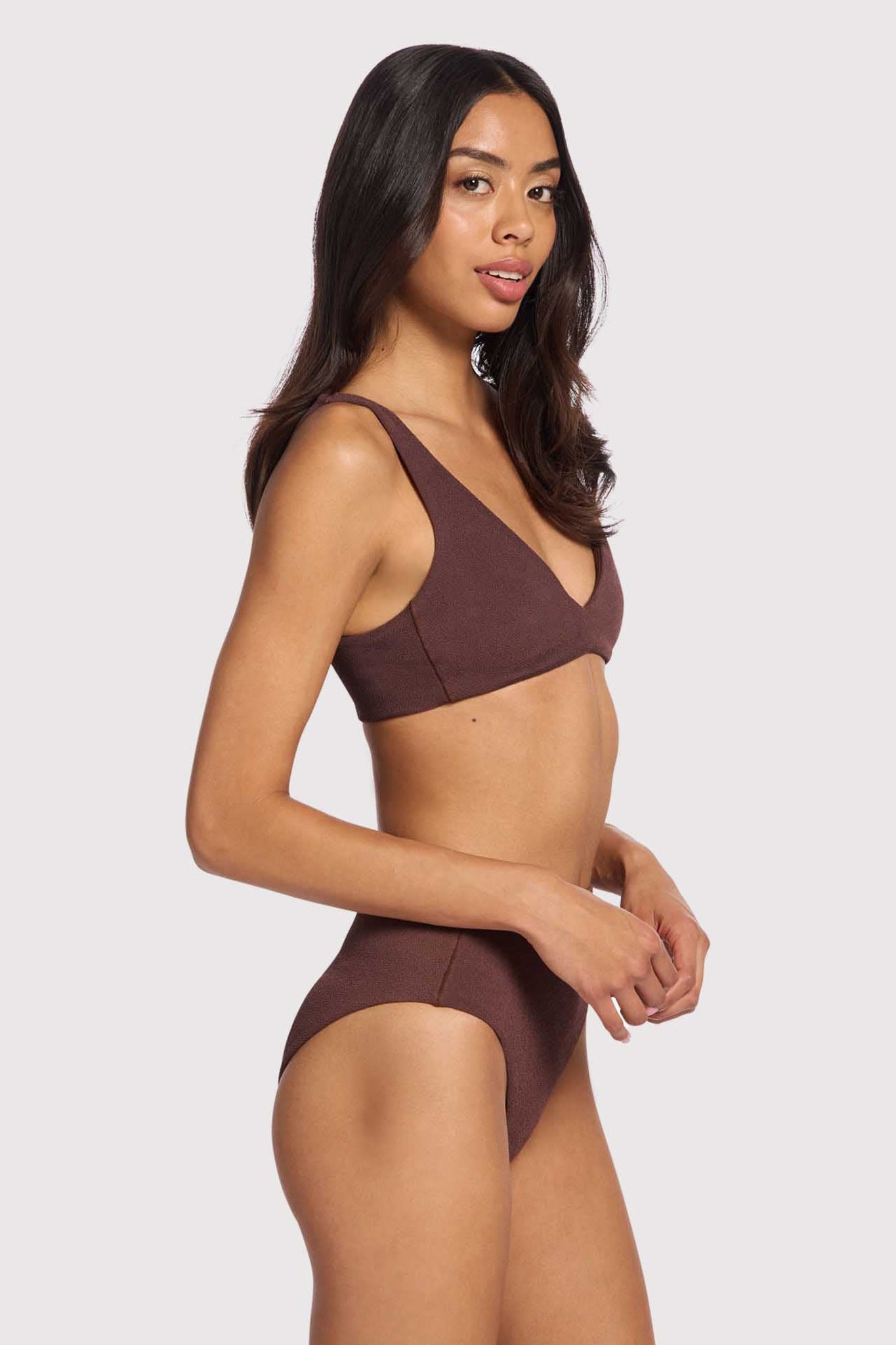 Plunge Bikini Top | Coffee