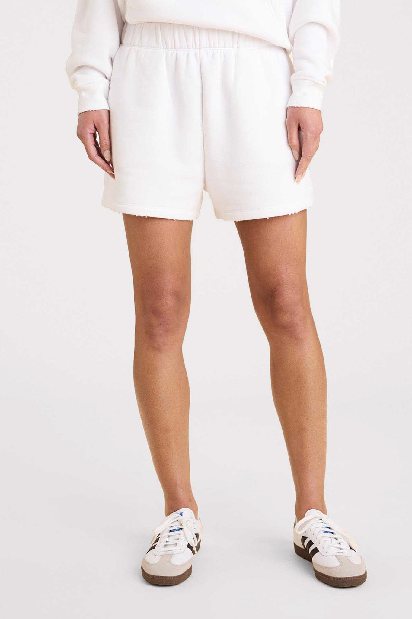 Vintage Fleece Short | White