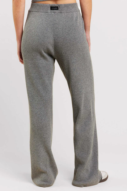 Ribbed Sweater Wide Leg Pant | Charcoal