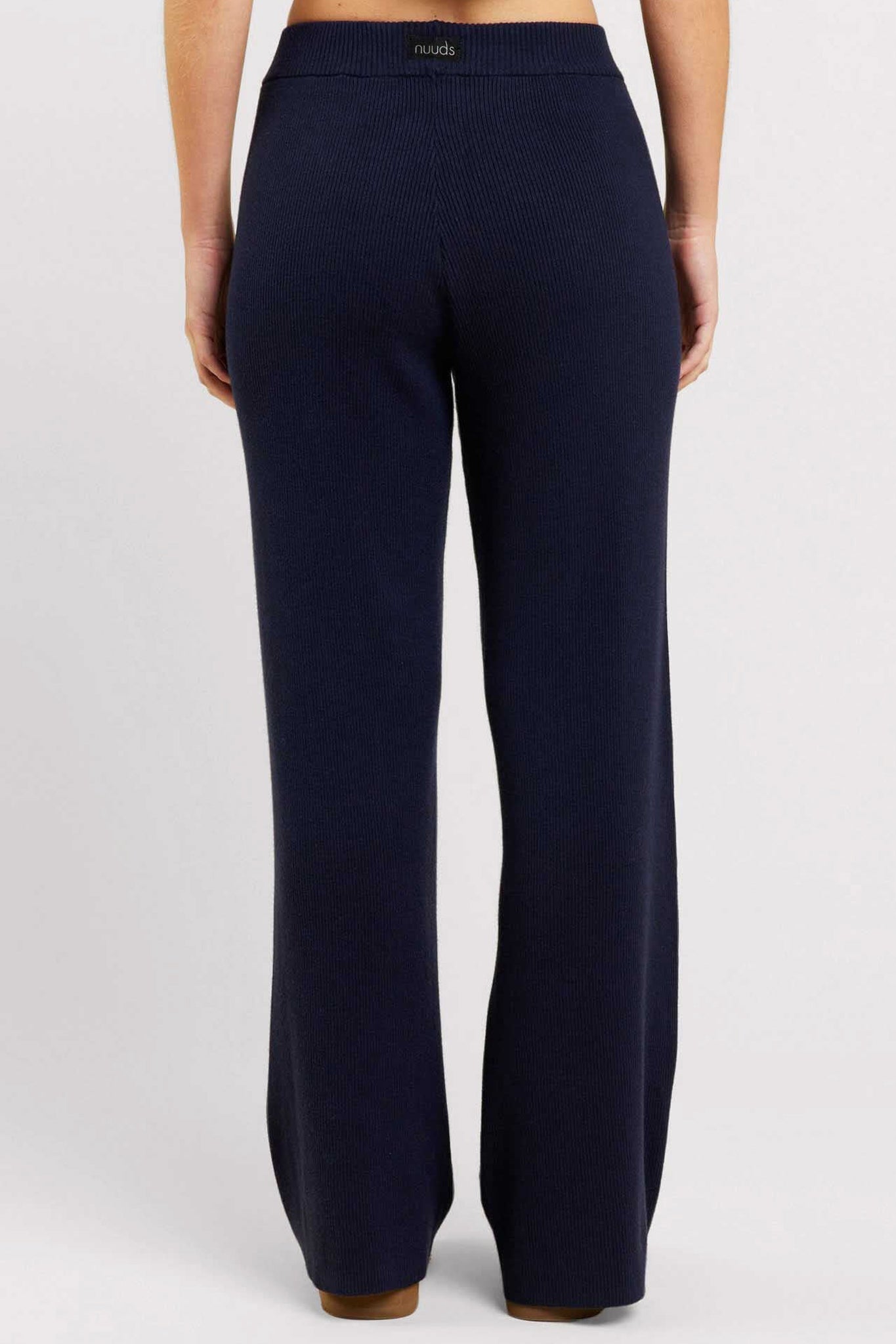 Ribbed Sweater Wide Leg Pant | Navy