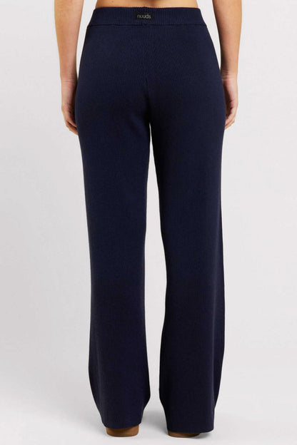 Ribbed Sweater Wide Leg Pant | Navy