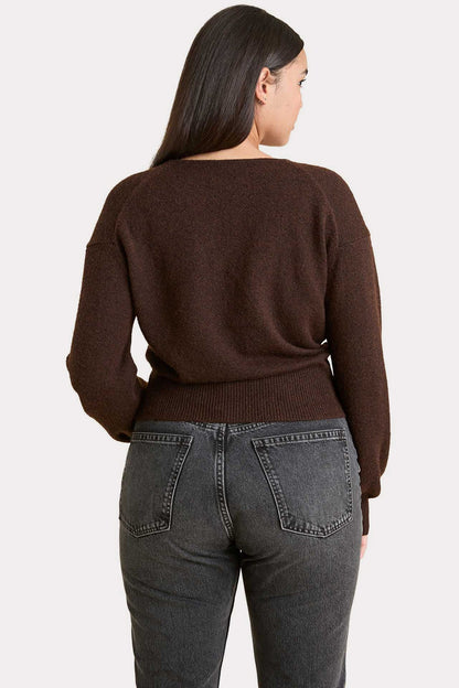 Cozy Knit Wrap Sweater | Coffee