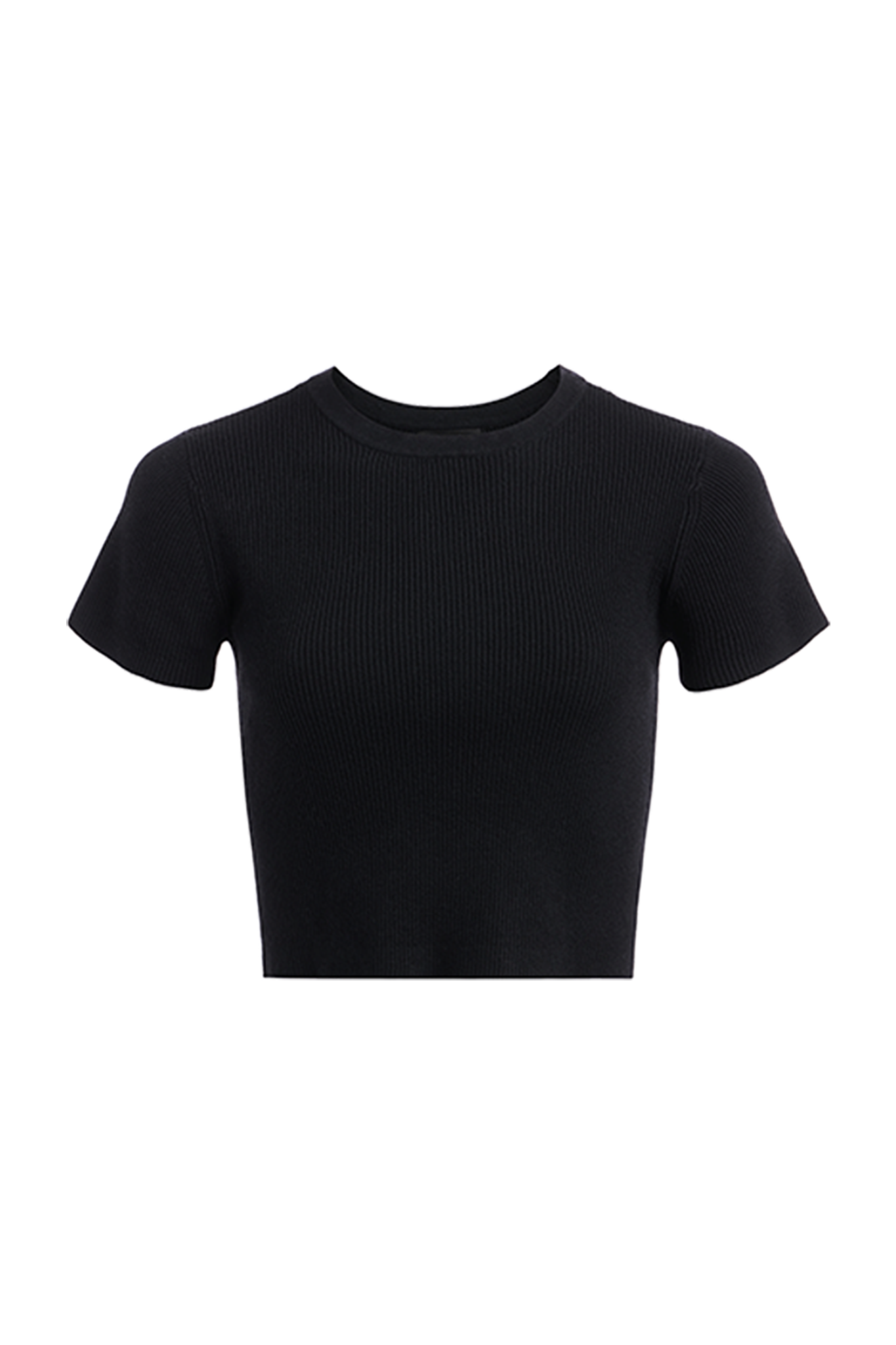 Ribbed Sweater Baby Tee | Black