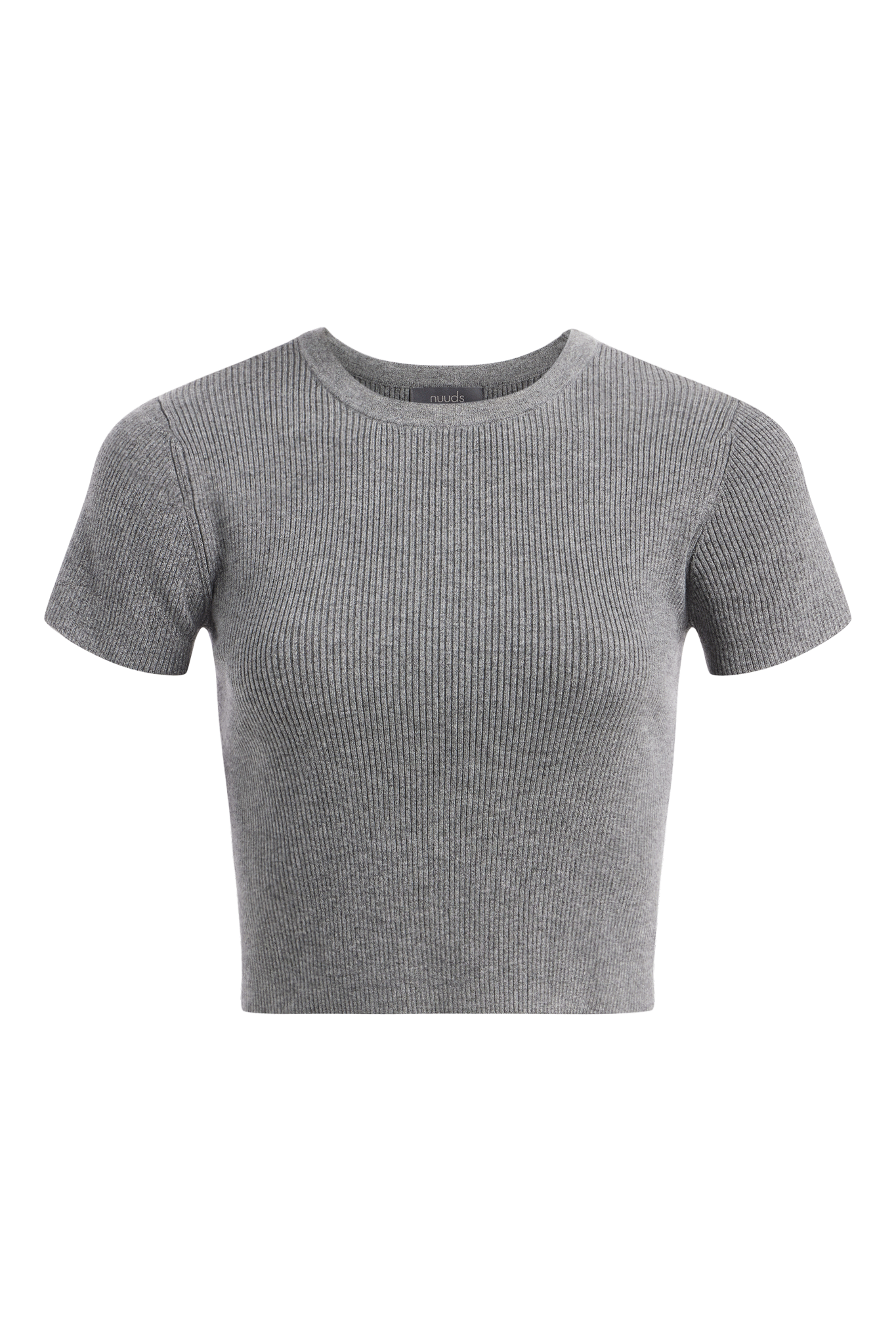 Ribbed Sweater Baby Tee | Charcoal