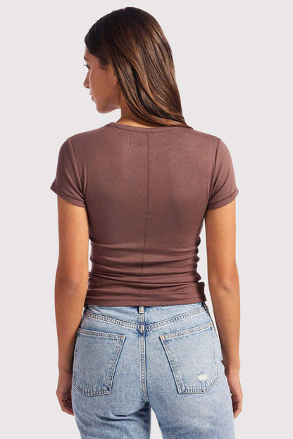 Slinky Rib Tee | Coffee