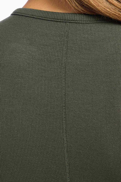 Slinky Rib Tee | Darkest Olive