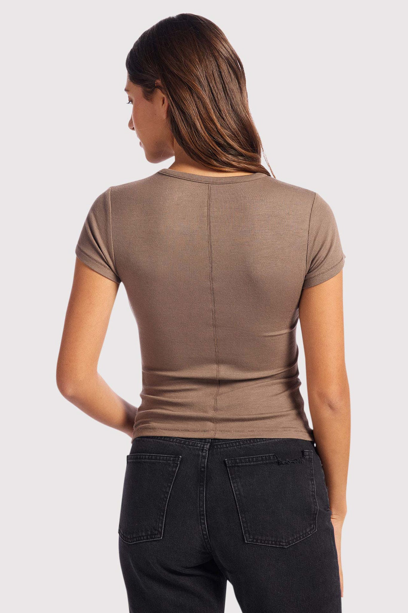 Slinky Rib Tee | Mocha