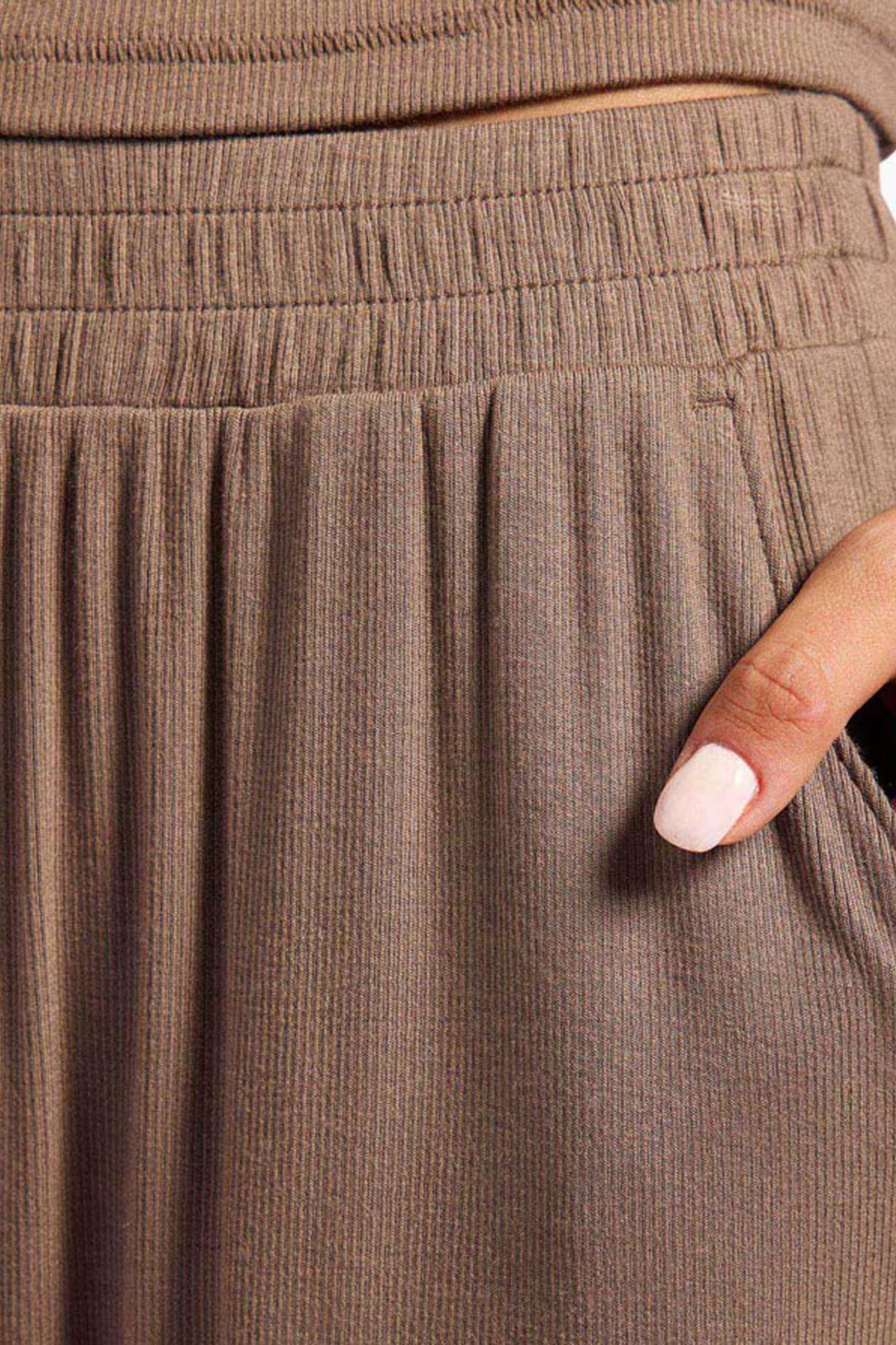 Slinky Rib Lounge Pant | Mocha