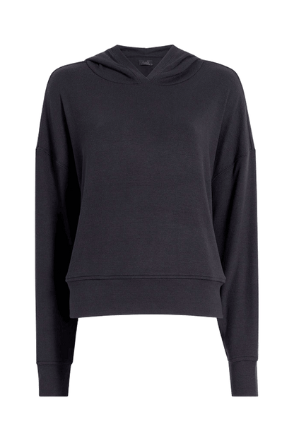 Slinky Rib Hoodie | Black