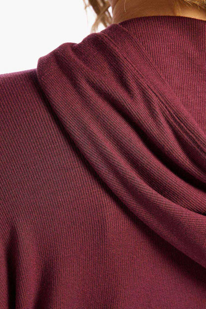 Slinky Rib Hoodie | Merlot