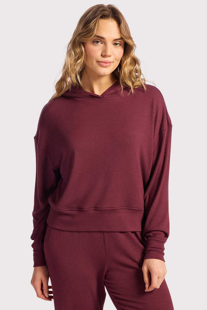 Slinky Rib Hoodie | Merlot