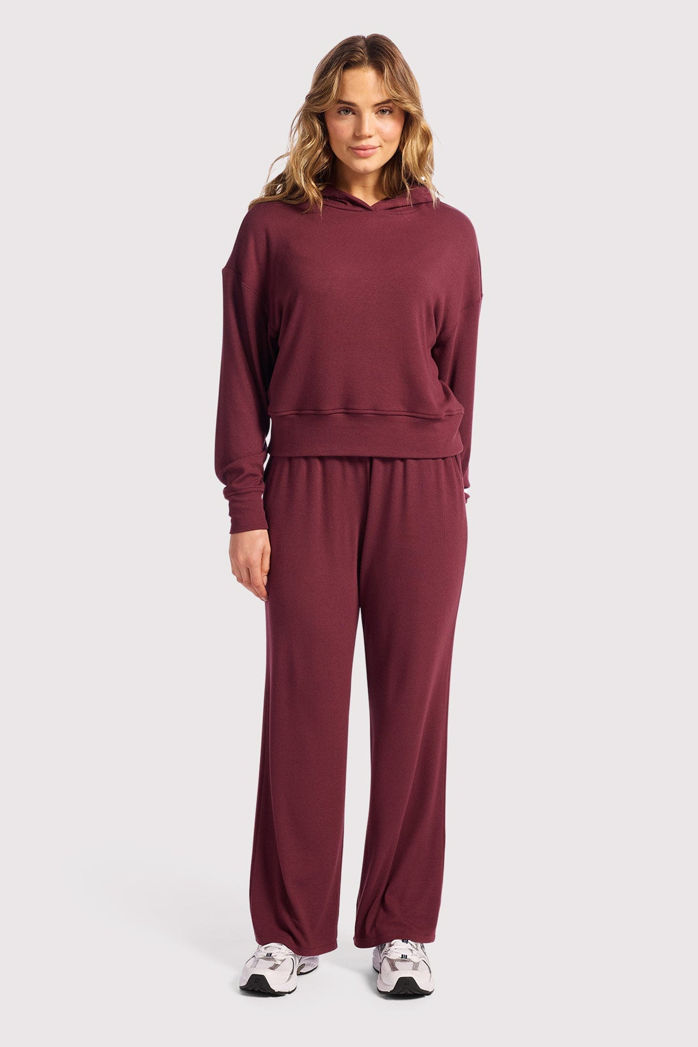 Slinky Rib Hoodie | Merlot