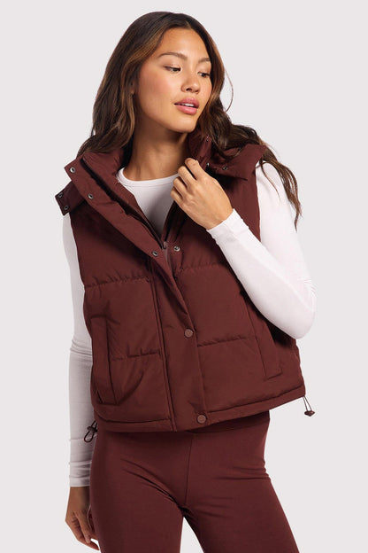 Peak Puffer Vest | Black Cherry