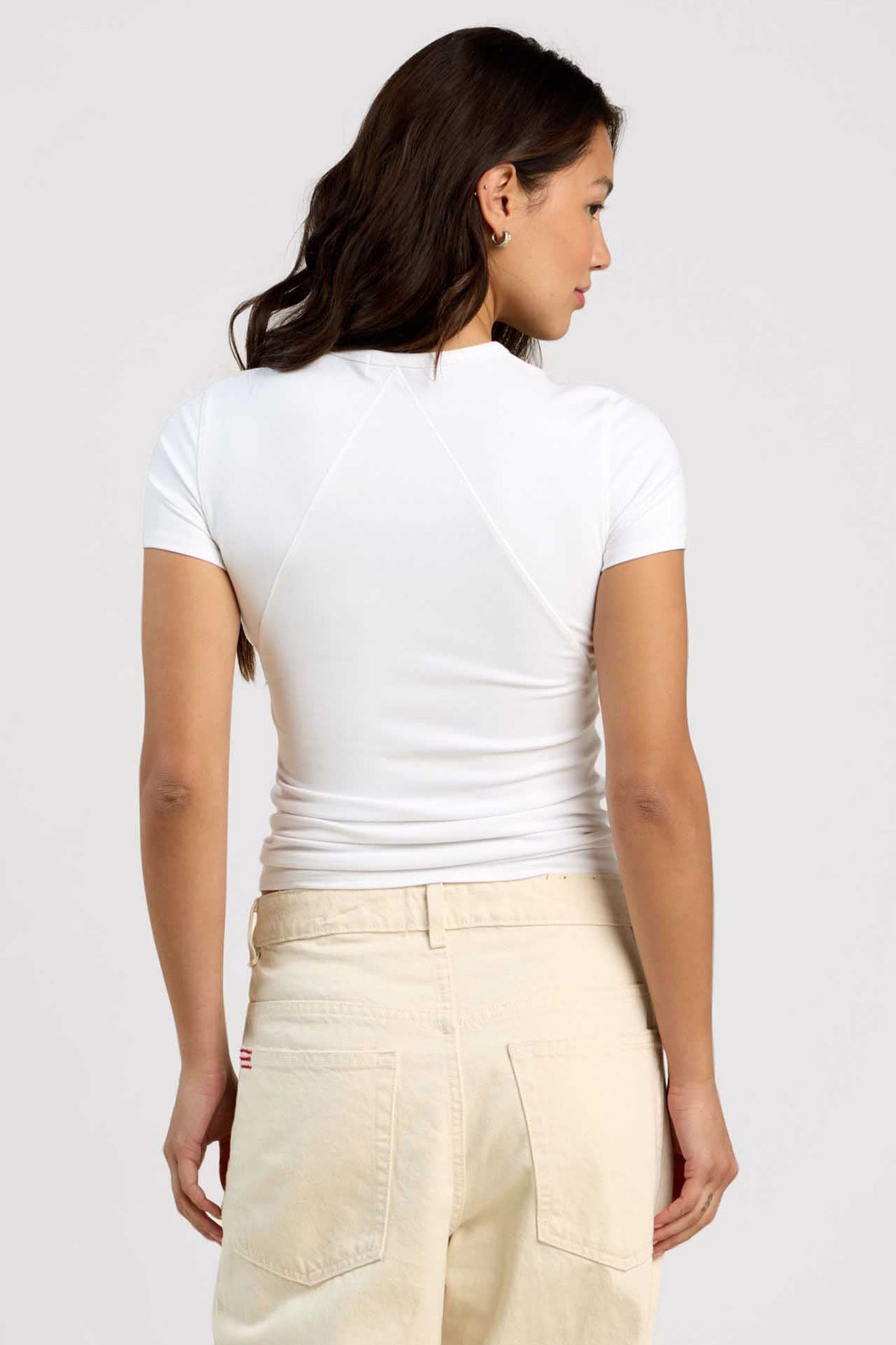 SwiftStretch Seamed Tee | White