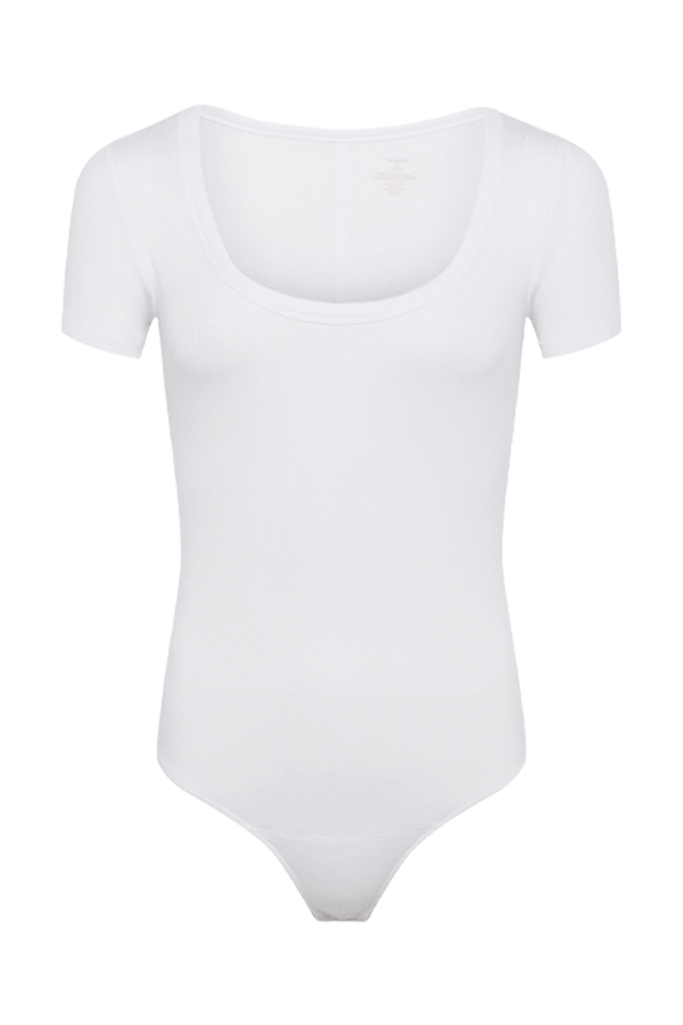 Slinky Rib Short Sleeve Bodysuit | White