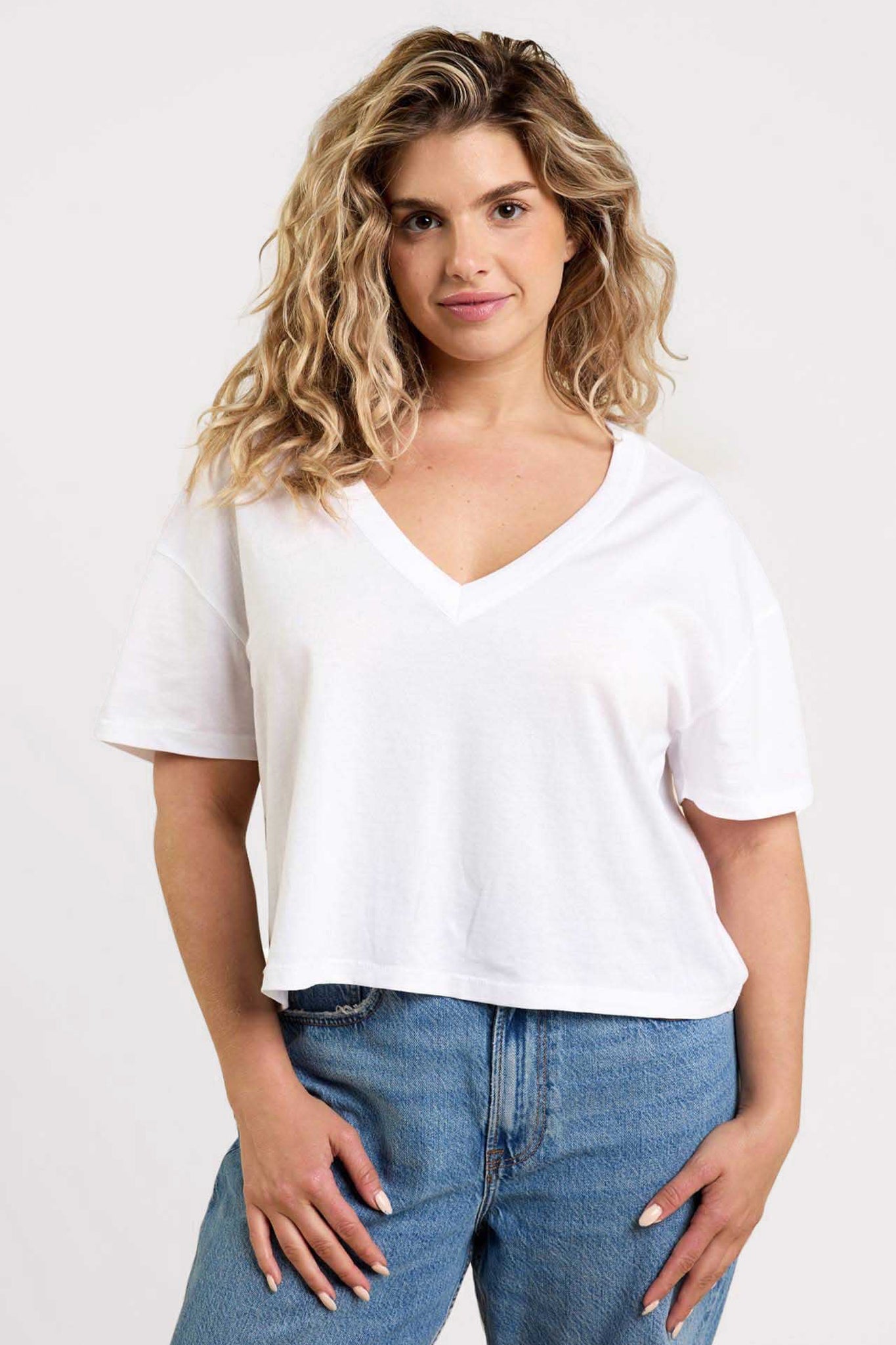 Boxy V-Neck Tee