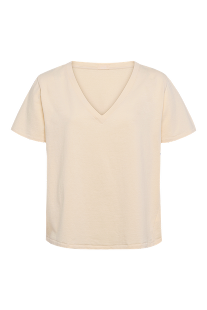 Vintage Cotton V-Neck Everyday T-Shirt | Bone