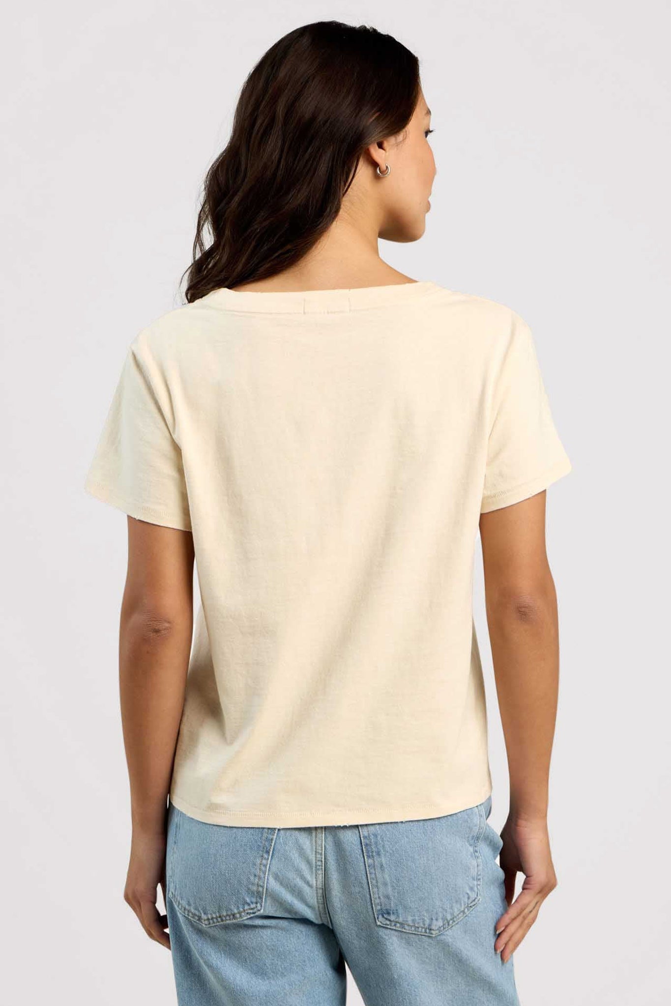 Vintage Cotton V-Neck Everyday T-Shirt | Bone
