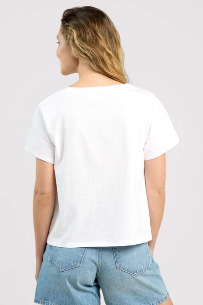 Vintage Cotton V-Neck Everyday T-Shirt | White