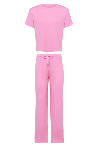 Ribbed Pajama Set | Bubblegum Pink