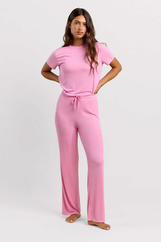 Ribbed Pajama Set | Bubblegum Pink