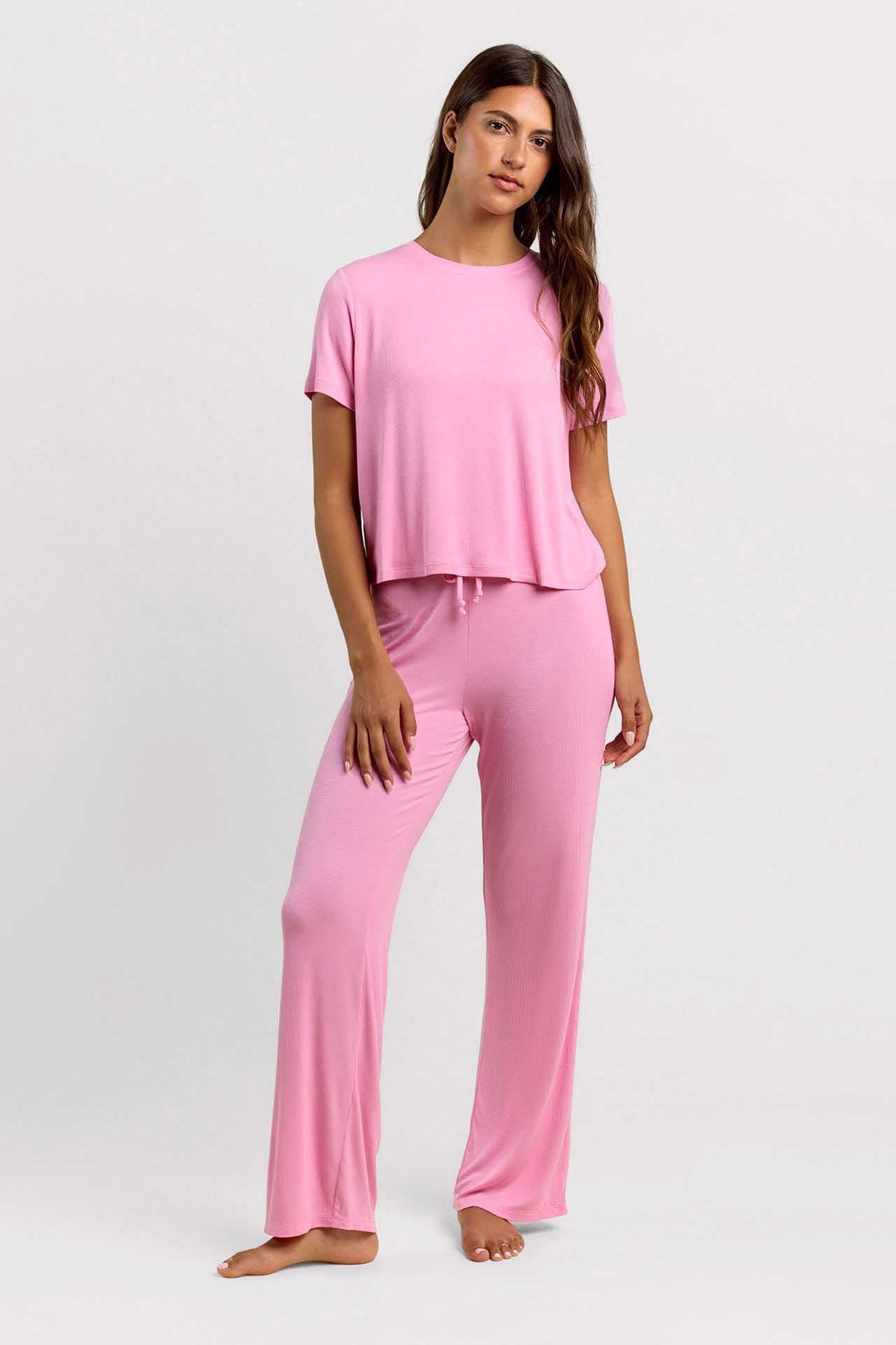 Ribbed Pajama Set | Bubblegum Pink