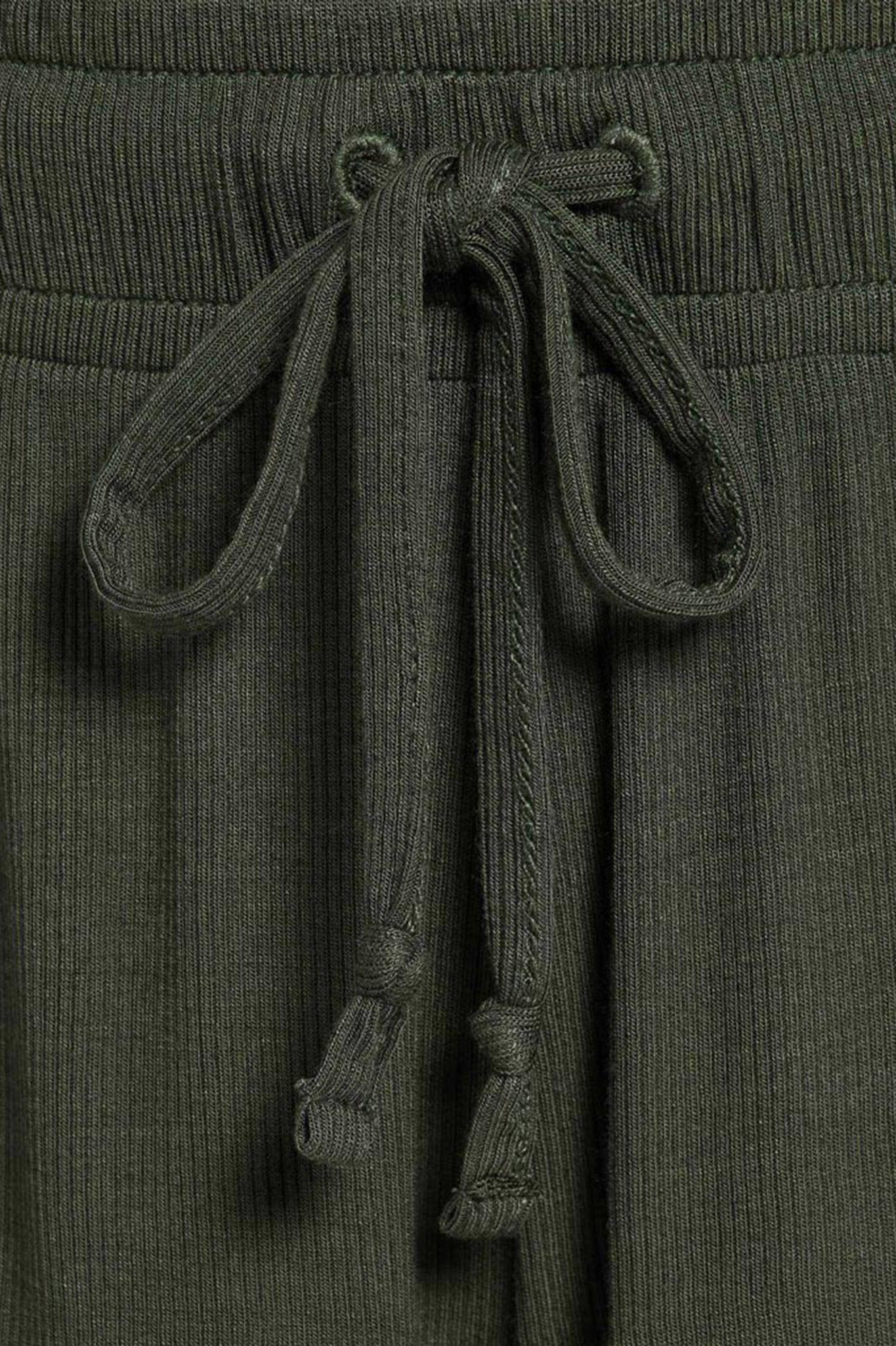 Ribbed Pajama Short Set | Darkest Olive