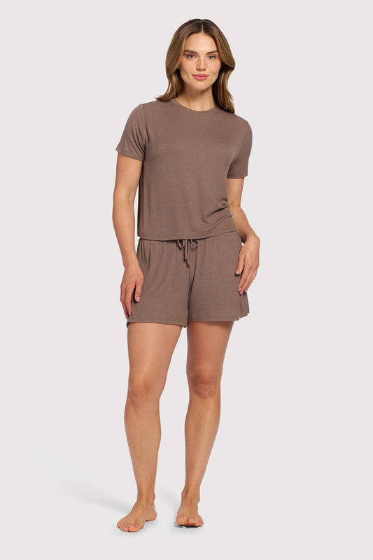 Ribbed Pajama Short Set | Mocha