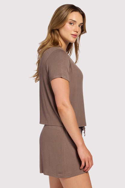 Ribbed Pajama Short Set | Mocha