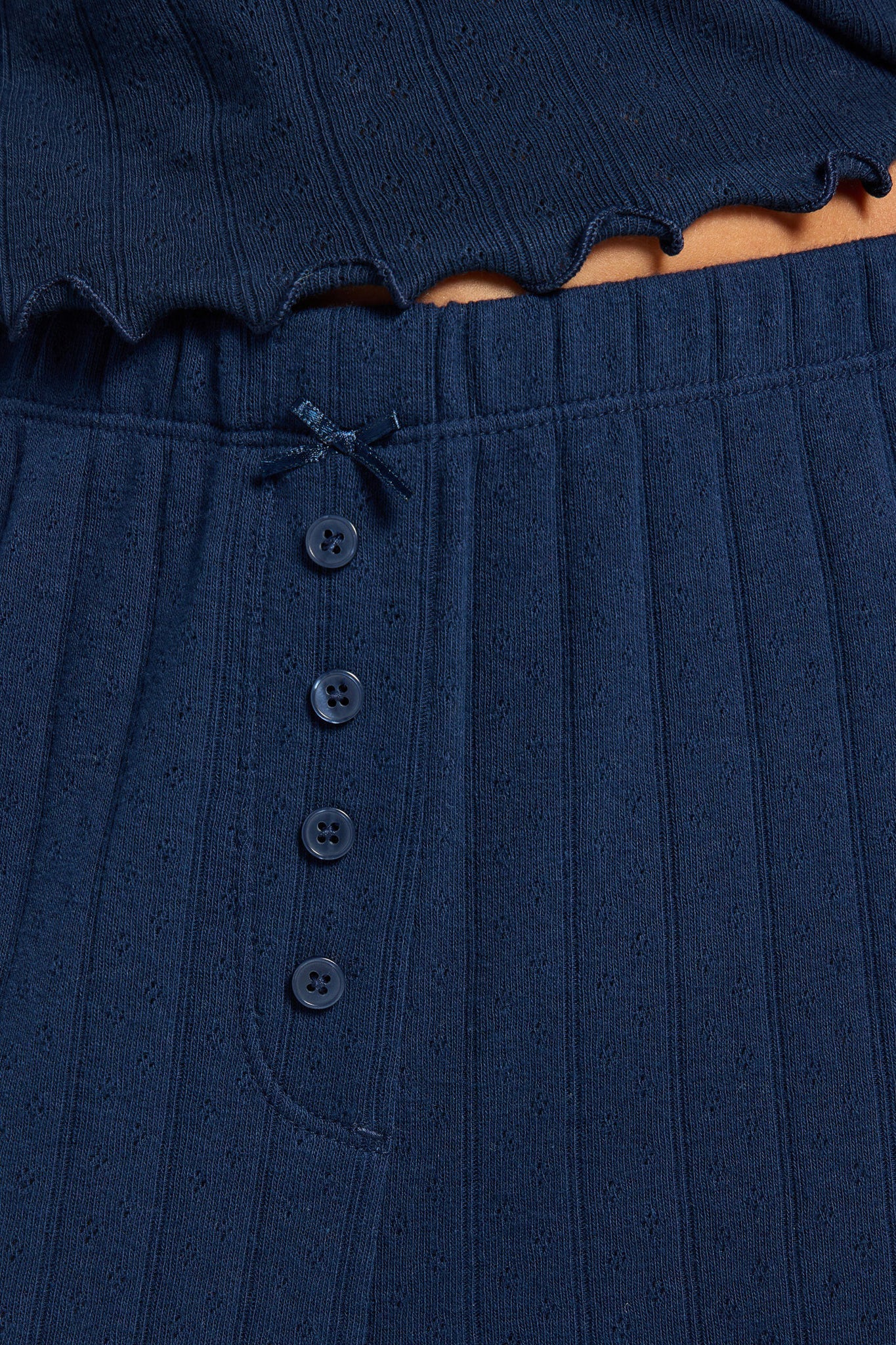 Pointelle Pajama Pant Set | Navy