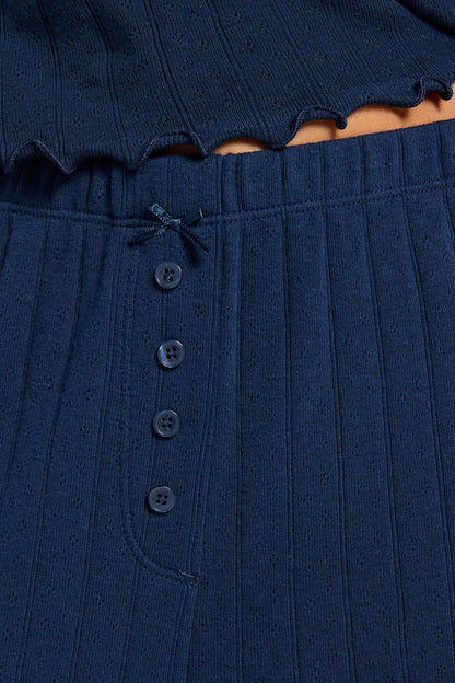 Pointelle Pajama Pant Set | Navy