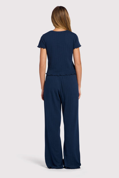 Pointelle Pajama Pant Set | Navy