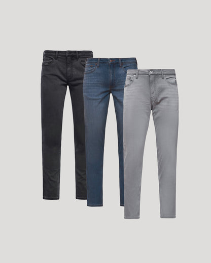 Gray Medium Indigo Slim Comfort Stretch Jeans 3-Pack