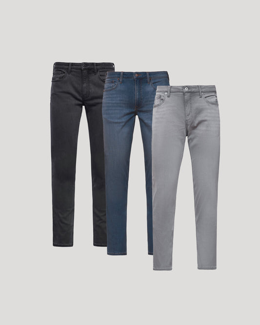 Gray Medium Indigo Slim Comfort Stretch Jeans 3-Pack