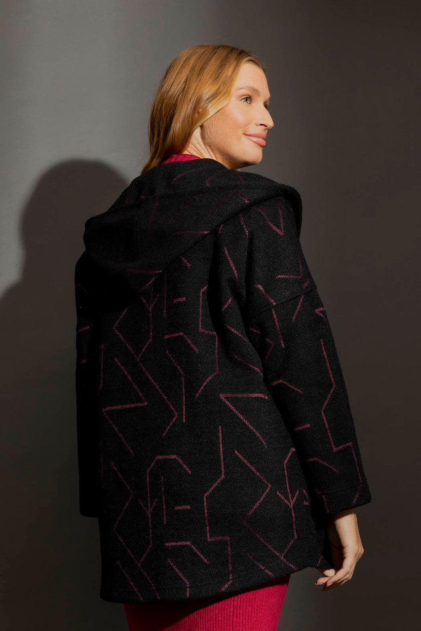 Black/Red Hooded Coat