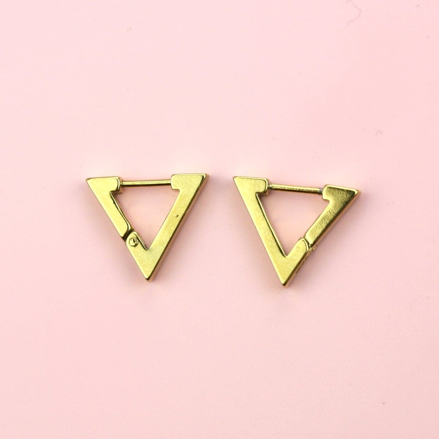 Triangle Huggie Hoop Earrings (Gold Plated)