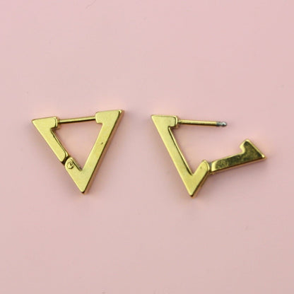 Triangle Huggie Hoop Earrings (Gold Plated)