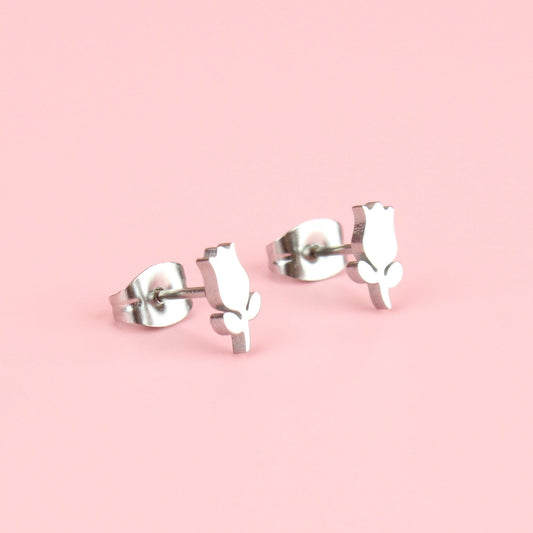 Tiny Tulip Stud Earrings