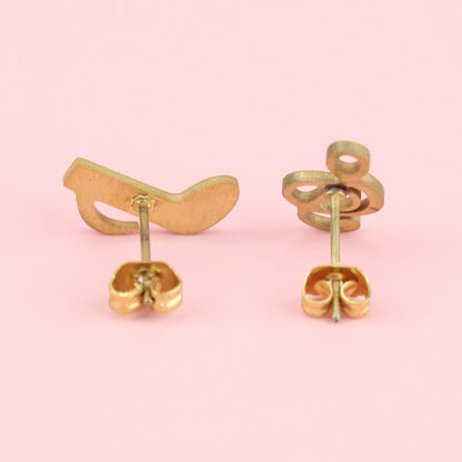 Treble Clef & Quaver Stud Earrings (Gold Plated)