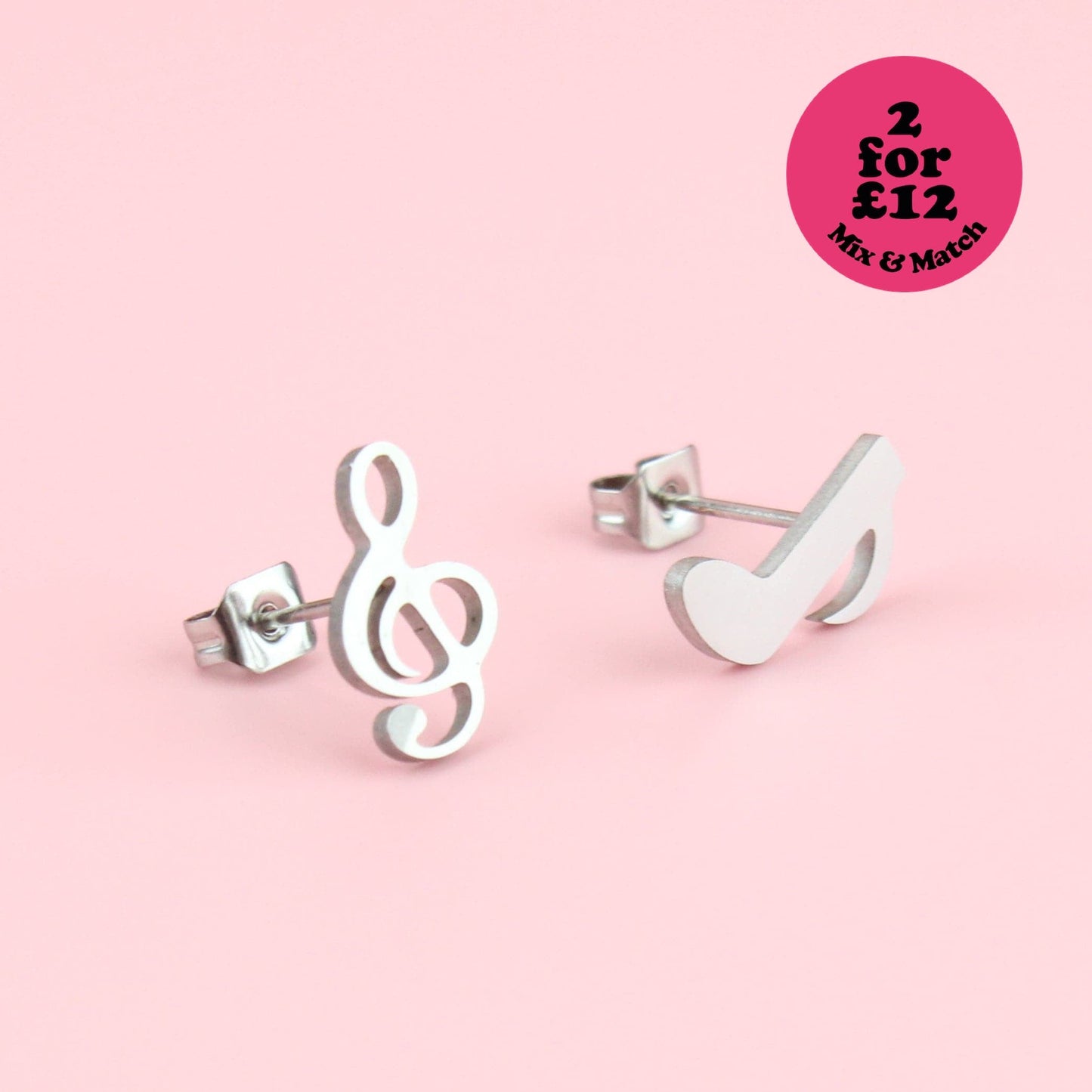 Treble Clef & Quaver Stud Earrings