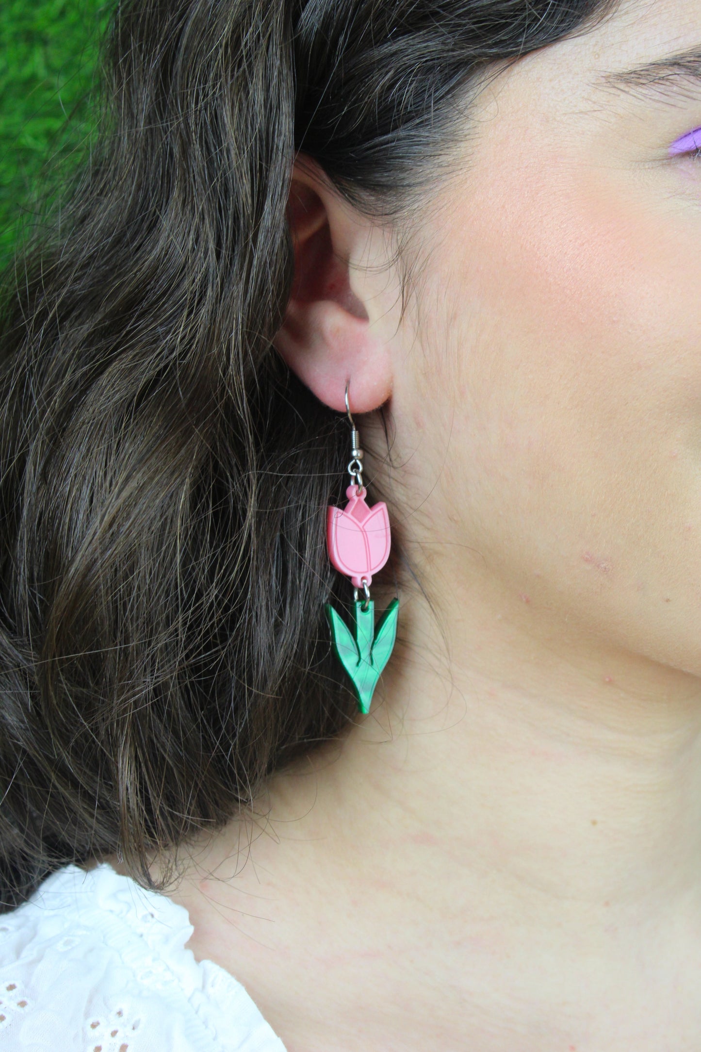 Tiptoe Through the Tulips Earrings (Pink)