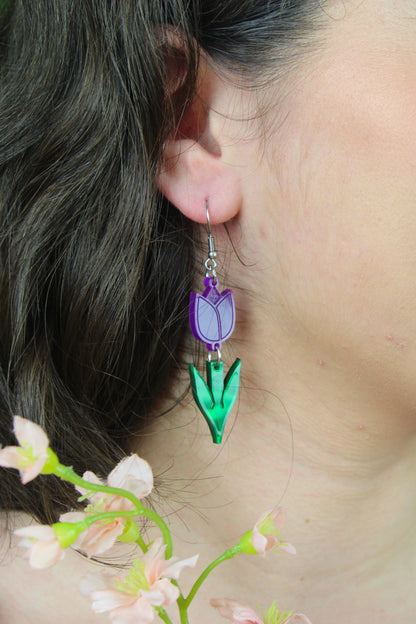 Tiptoe Through the Tulips Earrings (Purple)