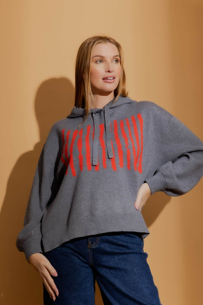 Charcoal Lines Hoodie Charcoal S