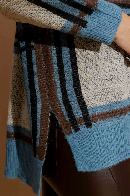 Blue Check Jaquard Jumper Blue S