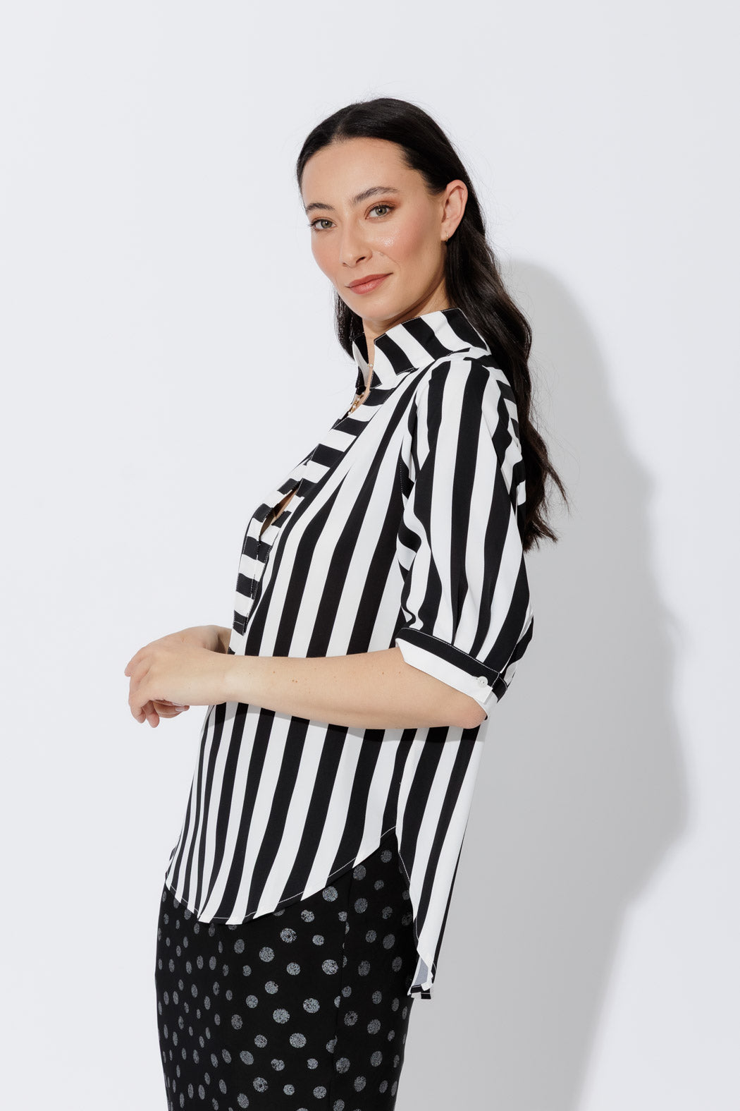 Black/White Stripe Milan Blogger Shirt