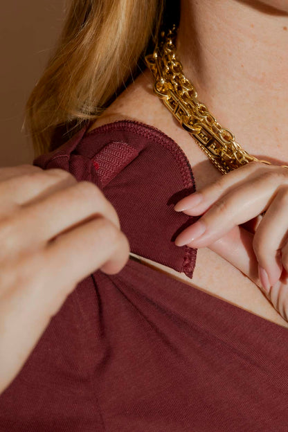 Burgundy Tencel Long Sleeve Lust Top