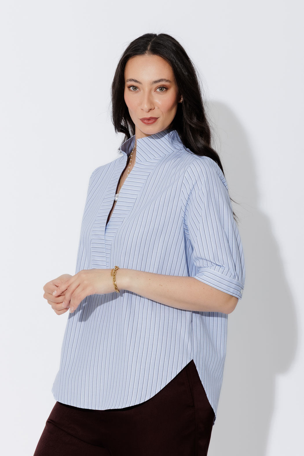 Blue Stripe Milan Blogger Shirt