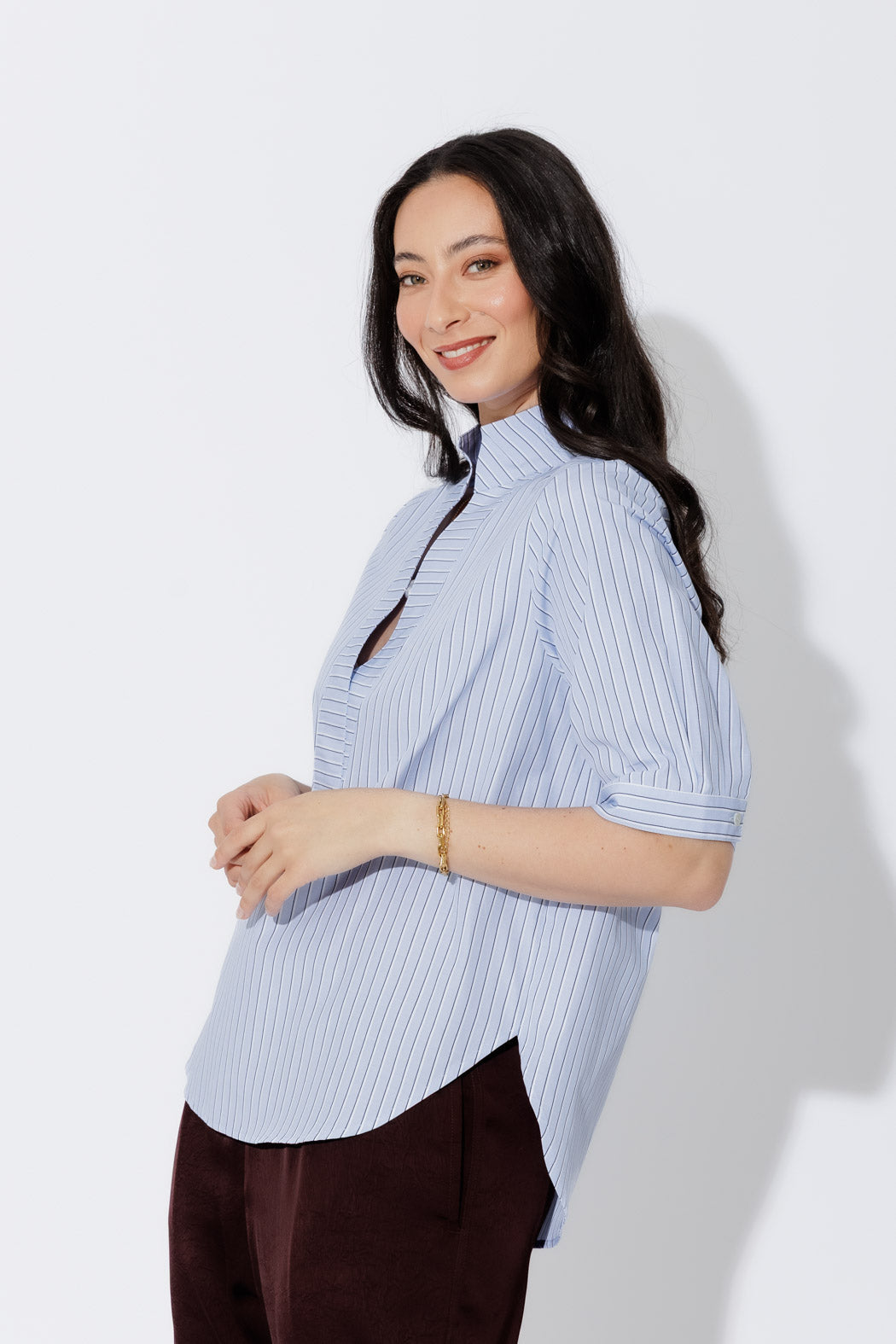 Blue Stripe Milan Blogger Shirt